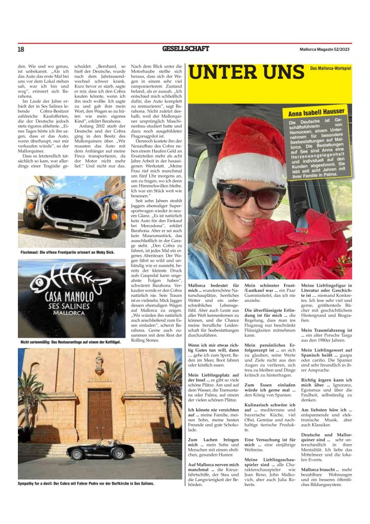 Article in Mallorca Magazin